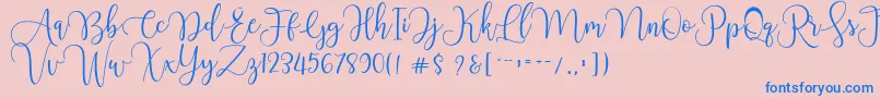 Chourush-fontti – siniset fontit vaaleanpunaisella taustalla