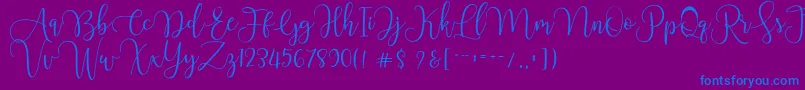 フォントChourush – 紫色の背景に青い文字