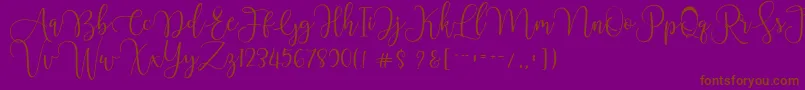 Chourush-fontti – ruskeat fontit violetilla taustalla
