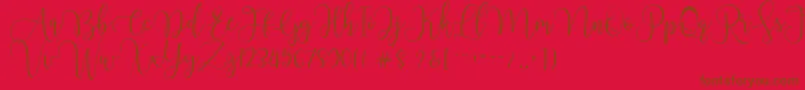 Czcionka Chourush – brązowe czcionki na czerwonym tle