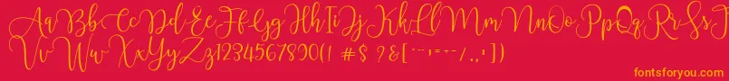 Chourush Font – Orange Fonts on Red Background