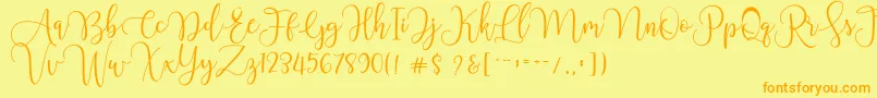 Chourush Font – Orange Fonts on Yellow Background