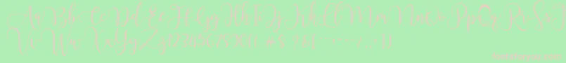 Chourush-Schriftart – Rosa Schriften auf grünem Hintergrund