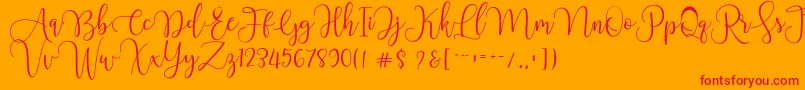 Chourush Font – Red Fonts on Orange Background