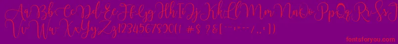 Chourush-Schriftart – Rote Schriften auf violettem Hintergrund