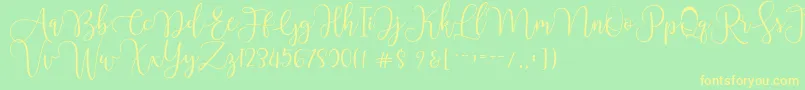 Chourush Font – Yellow Fonts on Green Background