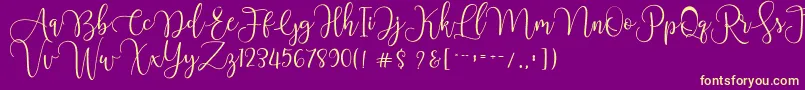 Chourush Font – Yellow Fonts on Purple Background