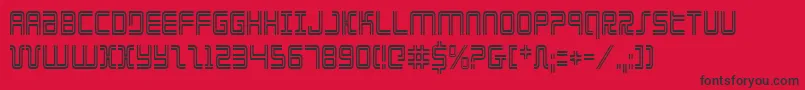Fonte Elecdayc – fontes pretas em um fundo vermelho
