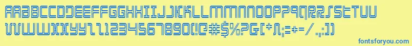 Elecdayc Font – Blue Fonts on Yellow Background