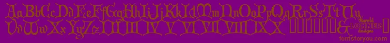Więcej informacji o czcionce CHRICI Czcionka CHRICI – brązowe czcionki na fioletowym tle