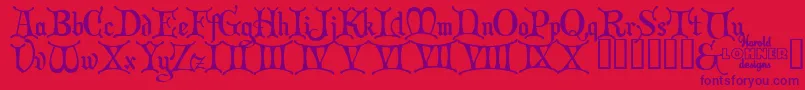 CHRICI  -Schriftart – Violette Schriften auf rotem Hintergrund