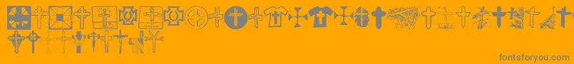フォントCHRICV   – オレンジの背景に灰色の文字