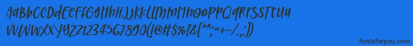 フォントChristed Font by 7NTypes Italic – 黒い文字の青い背景