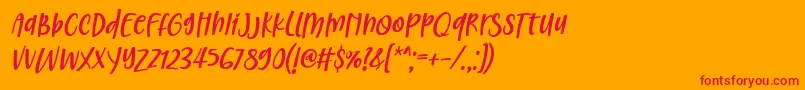 Шрифт Christed Font by 7NTypes Italic – красные шрифты на оранжевом фоне