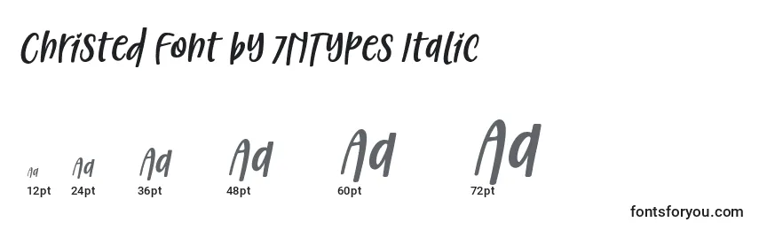 Размеры шрифта Christed Font by 7NTypes Italic