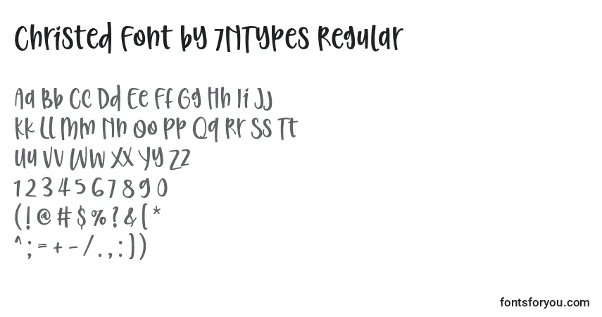 A fonte Christed Font by 7NTypes Regular – alfabeto, números, caracteres especiais