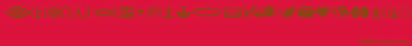 Christian Icons Font – Brown Fonts on Red Background