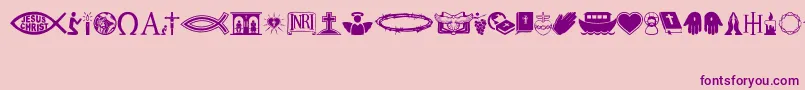 Christian Icons Font – Purple Fonts on Pink Background