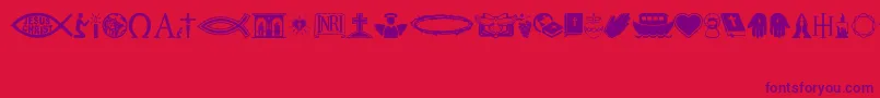 Christian Icons Font – Purple Fonts on Red Background