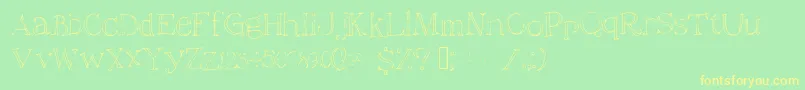 Christiana-Schriftart – Gelbe Schriften auf grünem Hintergrund