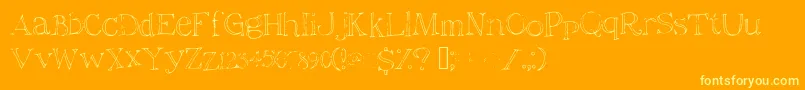 Christiana Font – Yellow Fonts on Orange Background