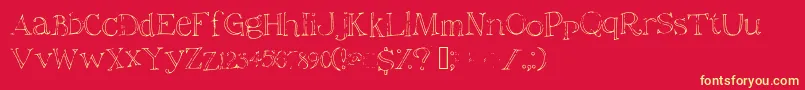 Christiana Font – Yellow Fonts on Red Background