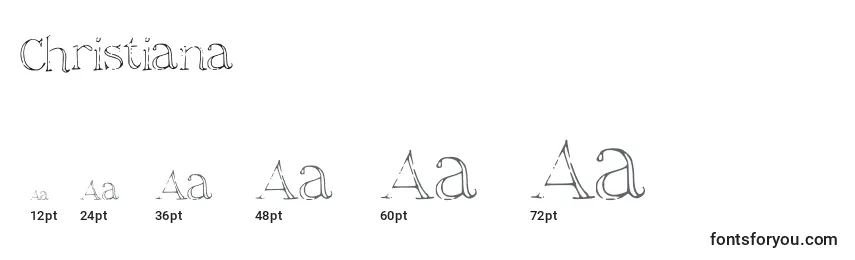 Размеры шрифта Christiana (123397)