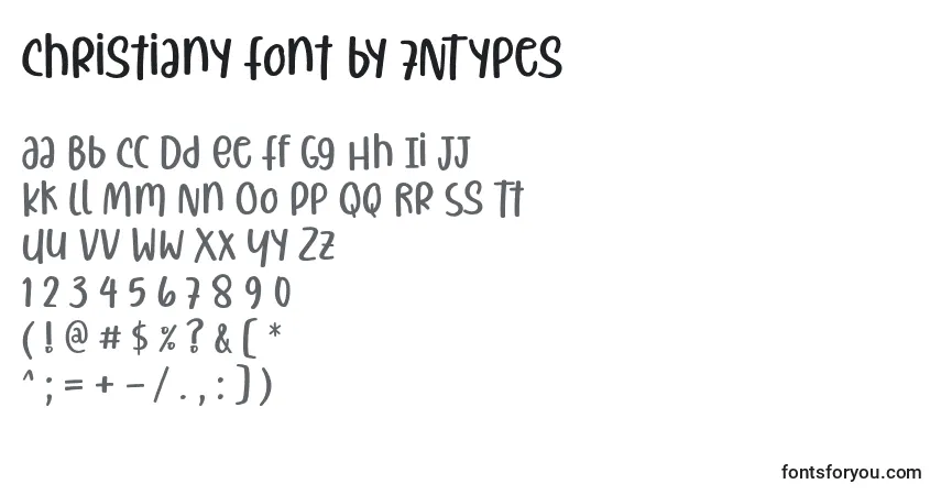 Schriftart Christiany Font by 7NTypes – Alphabet, Zahlen, spezielle Symbole