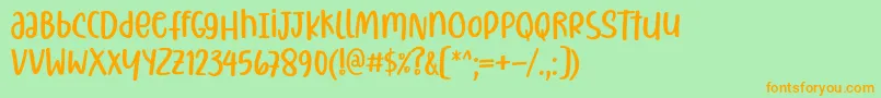 Christiany Font by 7NTypes Font – Orange Fonts on Green Background