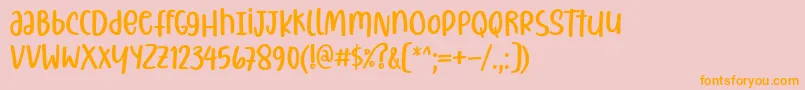 Christiany Font by 7NTypes Font – Orange Fonts on Pink Background