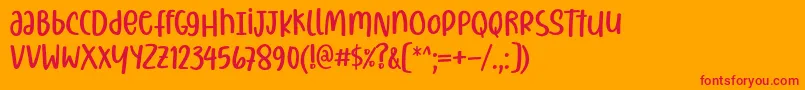 Fonte Christiany Font by 7NTypes – fontes vermelhas em um fundo laranja