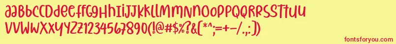 フォントChristiany Font by 7NTypes – 赤い文字の黄色い背景