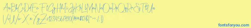 Christina Allie Font – Blue Fonts on Yellow Background