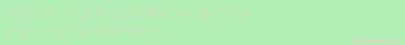 フォントChristina Allie – 緑の背景にピンクのフォント