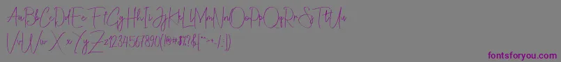 Шрифт Christina Allie – фиолетовые шрифты на сером фоне