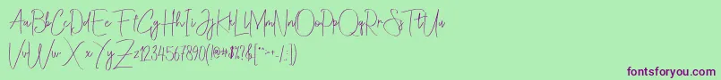 Christina Allie Font – Purple Fonts on Green Background