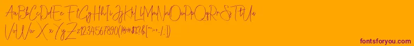 Christina Allie-Schriftart – Violette Schriften auf orangefarbenem Hintergrund