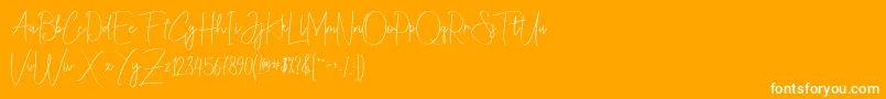 Christina Allie-Schriftart – Weiße Schriften auf orangefarbenem Hintergrund