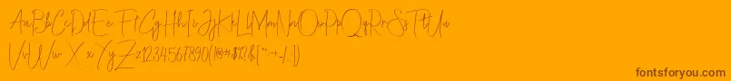 Christina Allie-Schriftart – Braune Schriften auf orangefarbenem Hintergrund