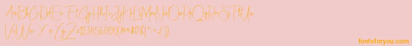 Christina Allie Font – Orange Fonts on Pink Background