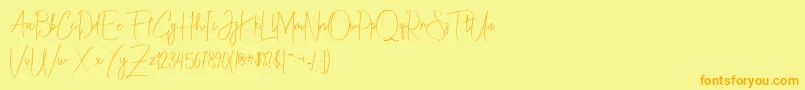 Christina Allie Font – Orange Fonts on Yellow Background