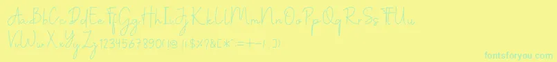 Czcionka Christine – zielone czcionki na żółtym tle