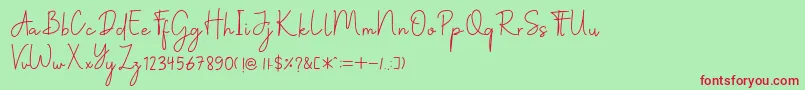 Christine Font – Red Fonts on Green Background