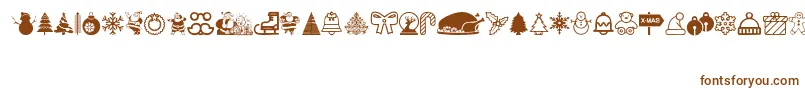 Шрифт Christmas Icons – коричневые шрифты на белом фоне