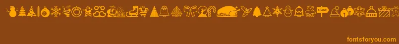 Christmas Icons Font – Orange Fonts on Brown Background