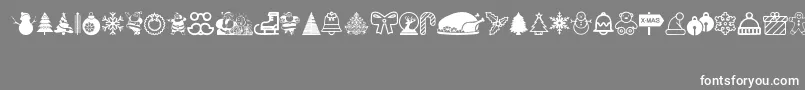 Christmas Icons Font – White Fonts on Gray Background