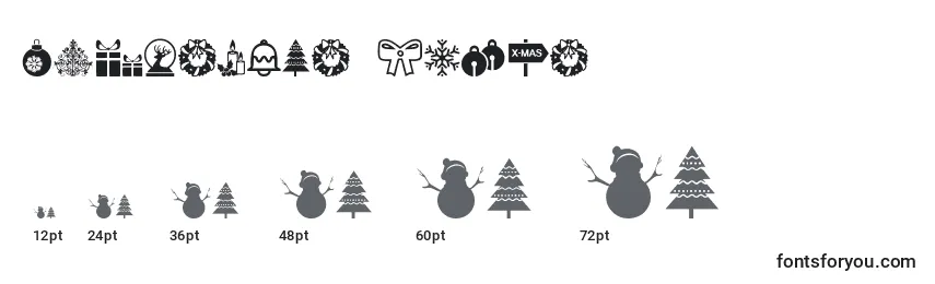 Christmas Icons Font Sizes