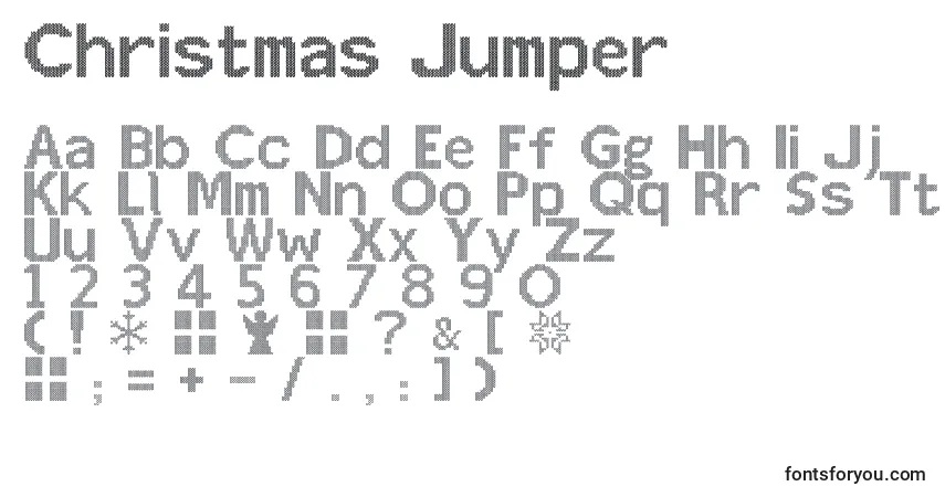 Czcionka Christmas Jumper – alfabet, cyfry, specjalne znaki