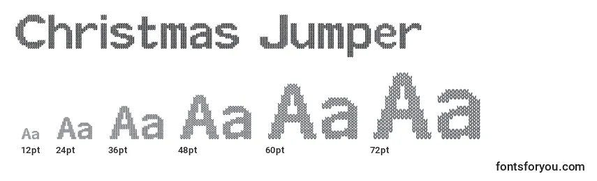 Размеры шрифта Christmas Jumper