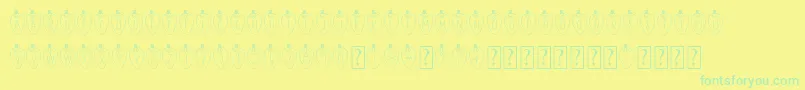 Christmas Lights demo Font – Green Fonts on Yellow Background